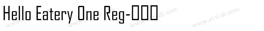 Hello Eatery One Reg字体转换